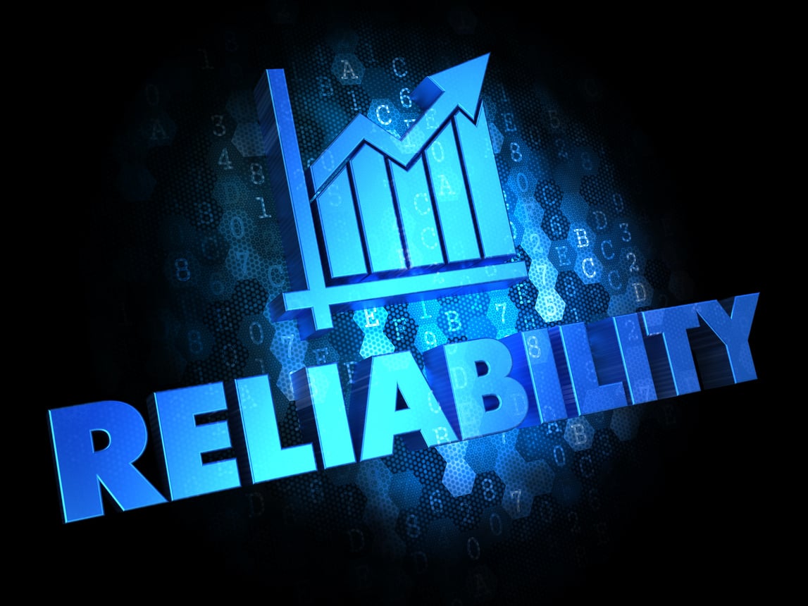 Reliability Concept on Dark Digital Background.